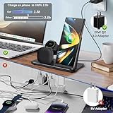 3 in 1 Wireless Charger, 15W Fast Wireless Charging Station Stand for Samsung Galaxy S25/S24/S23/S22/S21/S20/S10/S9 Series,Note 20/10, Galaxy Buds Pro/Live, Galaxy Watch7/6/5 Pro/5/4/3/Active 2,Black - Image 6