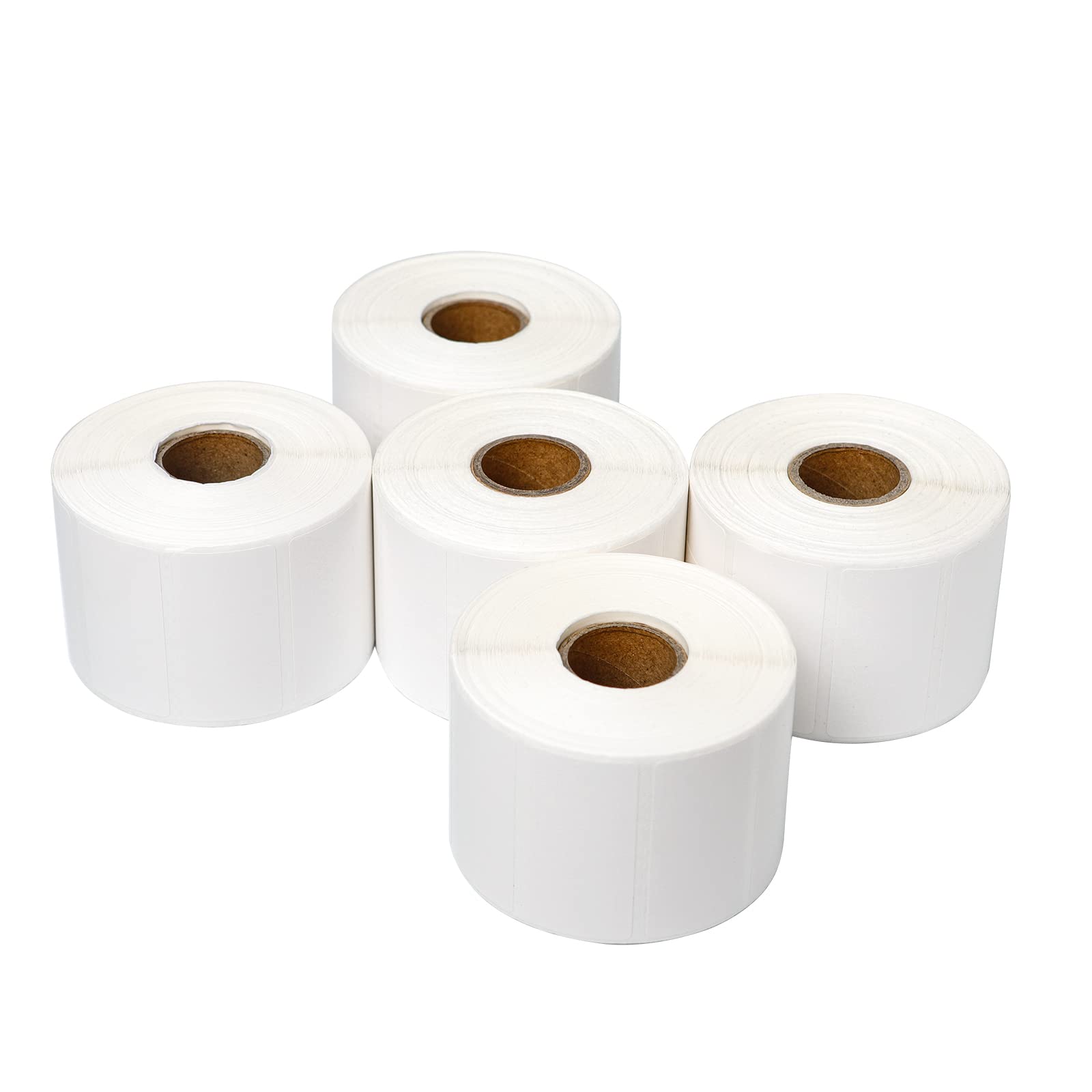 Etiquetas térmicas directas de 2 x 1 pulgada para códigos de barras UPC, dirección, perforadas y compatibles con todo tipo de impresora térmica de etiquetas (5 rollos, 1200/rollo)