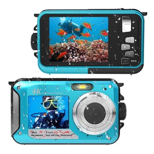 Amazon | 2024年 3M防水 4K 5600万画素 防水デジタルカメラ 前後ダブル