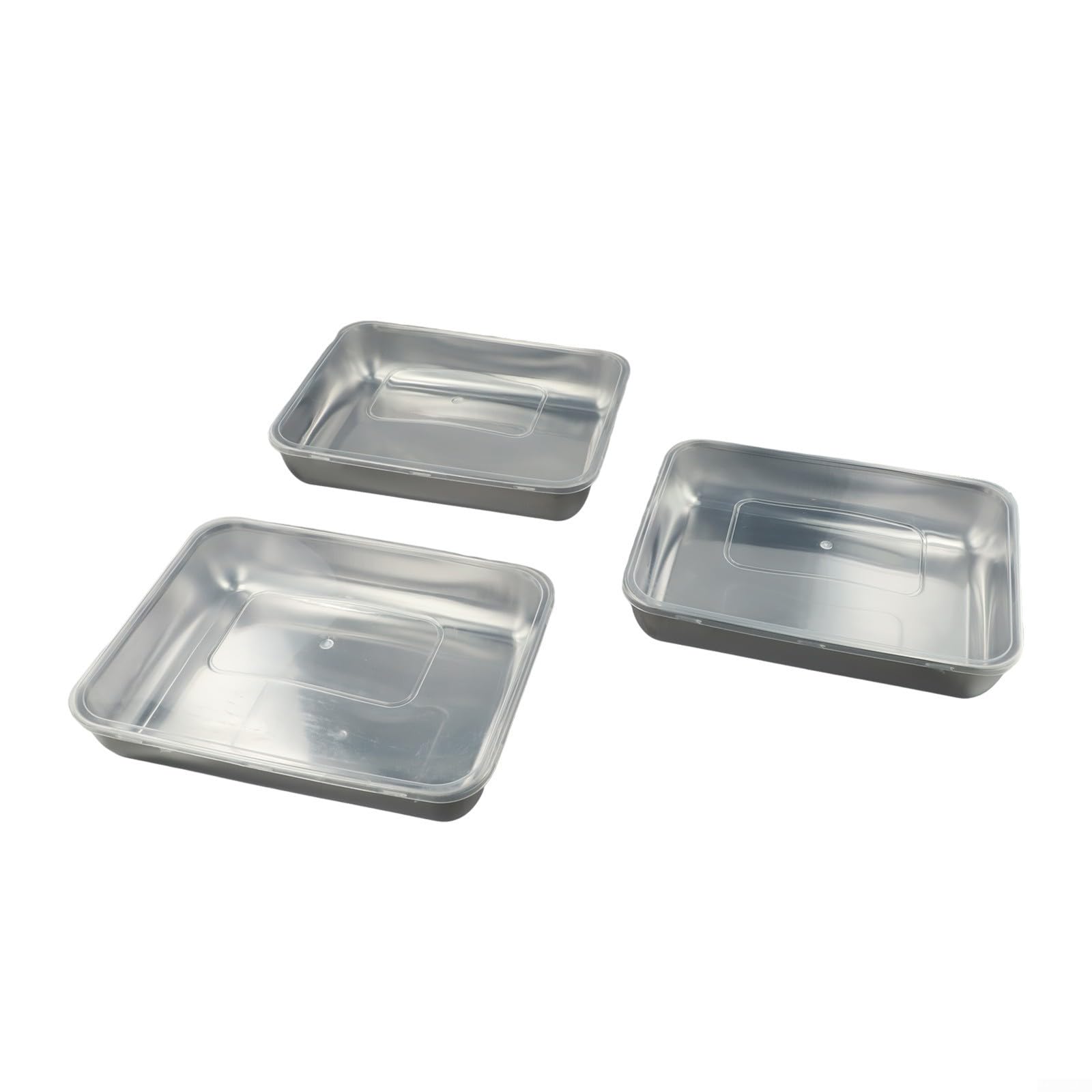 Set 3 Contenitori Ermetici In Acciaio Inox Per Alimenti – 25x20x5 Cm, A Prova Di Perdite, Con Coperchio, Ideali Per Frigorifero E Picnic