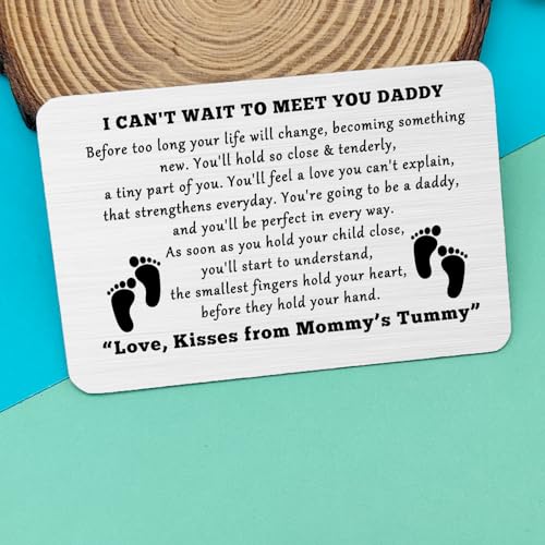 New Dad Metal Wallet Card Daddy to Be New Expecting Dad Gifts Soon to be Husband Gifts from Wife Pregnancy Announcement First Time Daddy Wallet Insert Card3