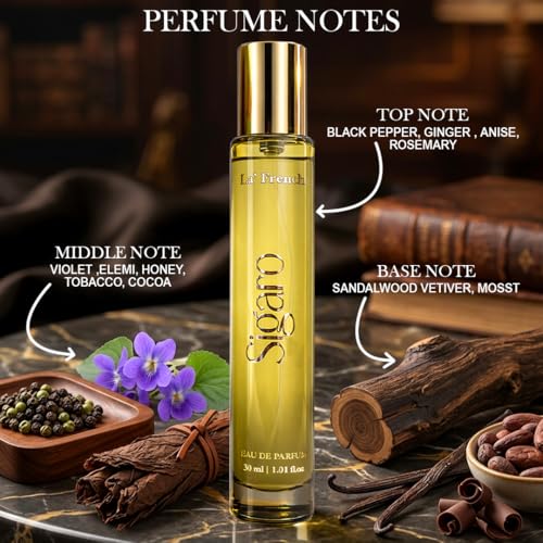 Image of La French Sigaro Perfume for Men 30ml | Long Lasting Premium Fragrance |Bold Masculine Scent for Daily Wear & Parties | Travel Friendly