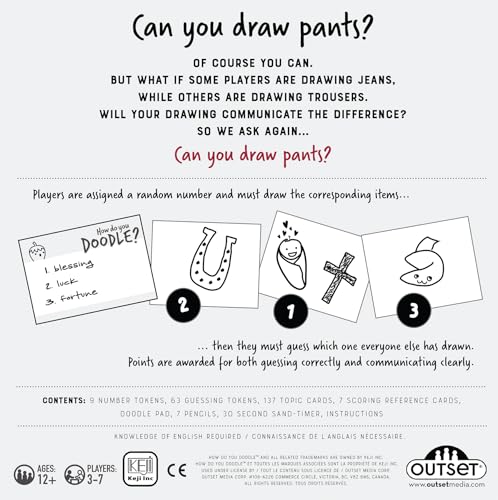 How Do You Doodle? Juego de Mesa - Juego de dibujo rápido para 3 a 7 jugadores de 12 años en adelante por Outset miniatura 3