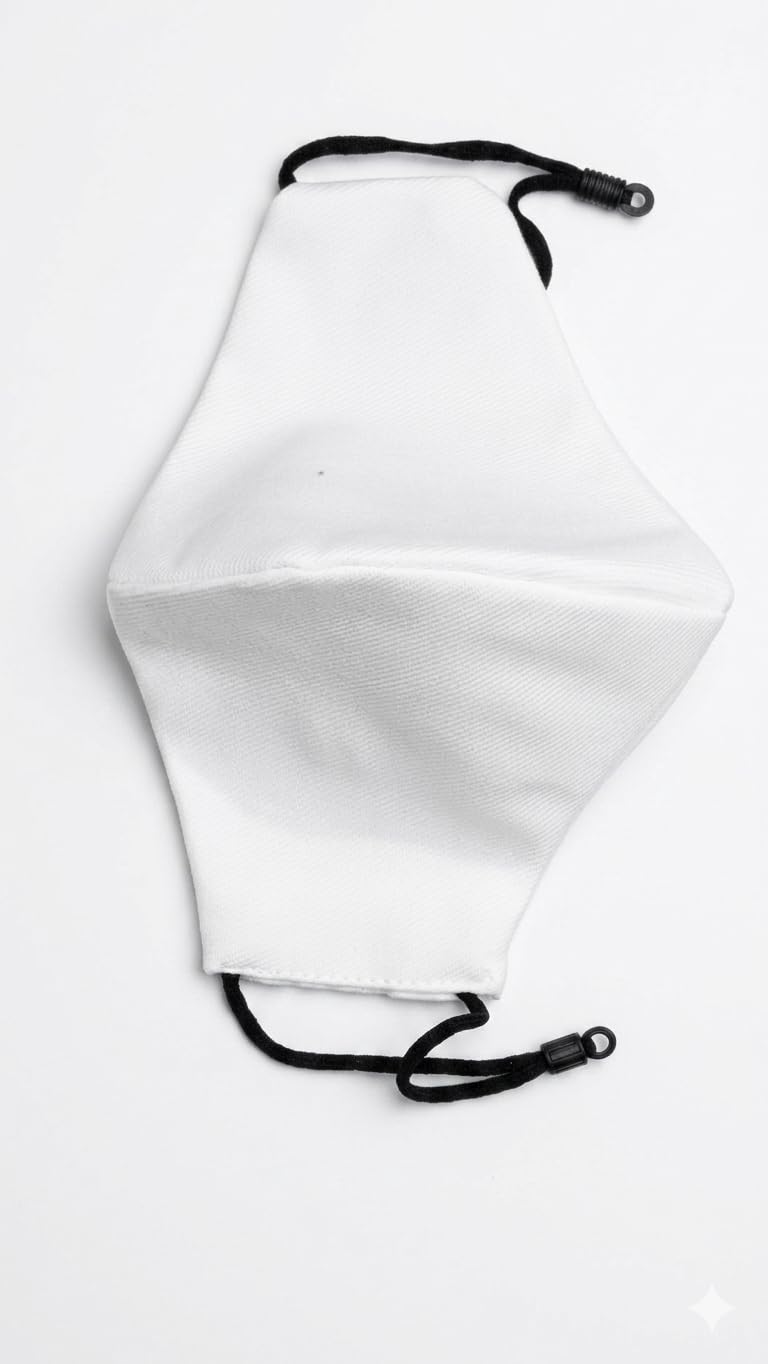 Customisable Face Mask with Photo, Message or Logo, Personalised Print, Adjustable Straps, White Colour-image-25
