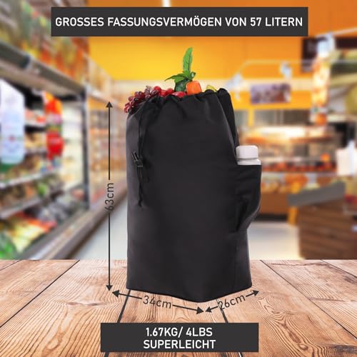 Hoppa 57L Stabiler Einkaufstrolley klappbar Shoppingtrolley multifunktional Einkaufsroller...