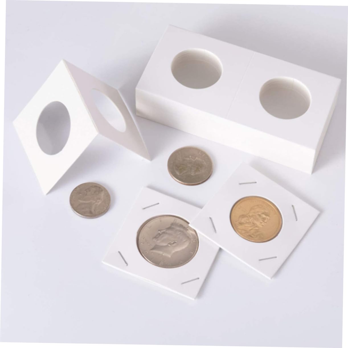 Artibetter Unidades De Soportes De Cartón para Monedas De Colección Surtidos Almacenamiento Seguro para Álbum De Monedas 200 Piezas*4