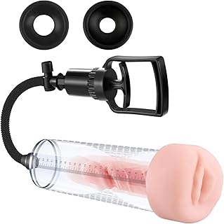 Vacuum Penis Pump, BOMBEX Manual Penis Enlarger for Male Erection & Enhancement, Sex Toys for Men,Penis Massage & Stimulation Device with Male Stroker Clear