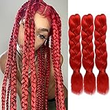 Ombre Braiding Hair Red Jumbo Braids Hair Extension Jumbo Braiding for Twist Braiding Box Braids...