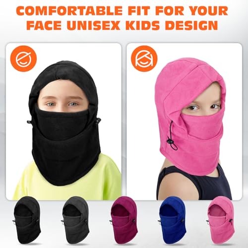 Thickened Kids Ski Mask Winter Hat, Heavy Weight Kids Balaclava Face Mask Windproof Fleece Caps for Child, Teenagers4
