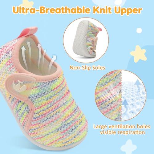 Image of FEETCITY Toddler Walking Shoes Slip On Toddler Shoes Boys Girls Kids Sports Sneakers Casual School Shoes Barefoot Shoes