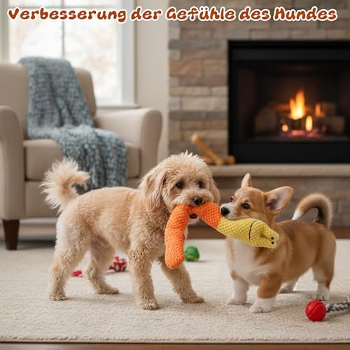 Nilioyul Schnüffelspielzeug Hundespielzeug, Hund Intelligenz Unzerstörbar Quietschend Interaktives Stoffspielzeuge Gelb Schneckenform Futtersuche Instinkt Training, für Große Mittlere Kleine Hunde