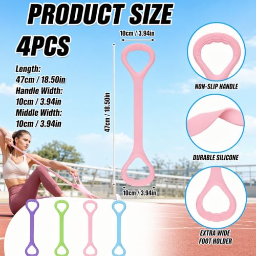 Image of 4 Colors Elastic Resistance Bands, Portable Home Gym Equipment for Shoulder and Back Training