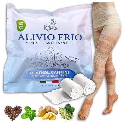 Ritalia® Vendas frias piernas con EFECTO FRIO DRENANTES Extractos 100% naturales - Tratamiento acción tonificante, revitalizante y anticelulítica