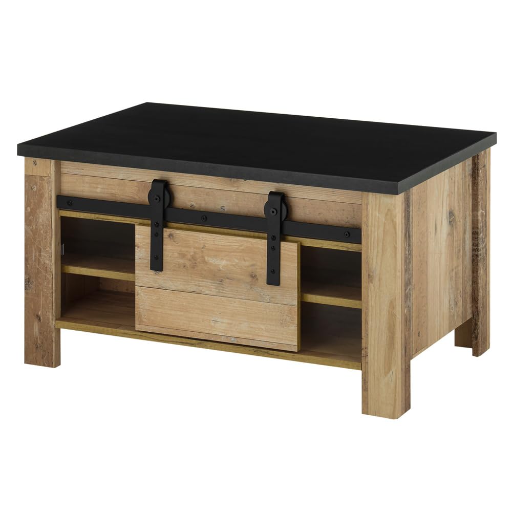Lomadox Wohnzimmer Komplett Set Old Style hell anthrazit B/H/T: ca. 570/201/43 cm