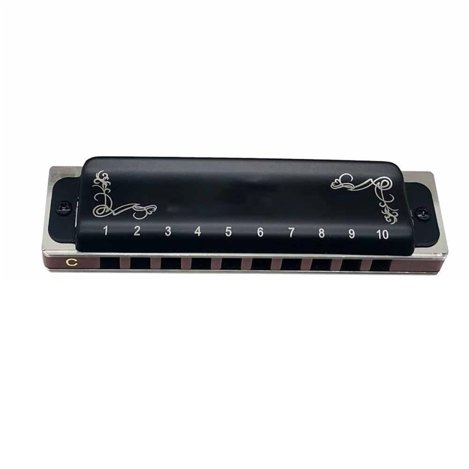 Początkujących Harmonijka 10otworowa 20tonowa Diatoniczna Harmonijka Bluesowa Z Futerałem Dla Dorosłych(Black C)