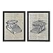 Sterling Industries 26-8663/S2 Antique Typewriter Prints on Glass, Set of 2