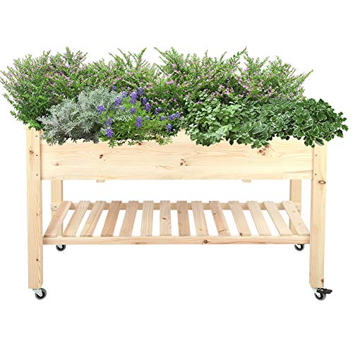 Preisvergleich Produktbild lyrlody- Blumenbeet Gartenbett Blumenkasten Erhöhtes Pflanzkasten Hochbeet Balkonkasten Gemüse Pflanzer Kit für Patio Deck Balkon Gartenarbeit im Freien, 57.7 x 122 x 76.5 cm