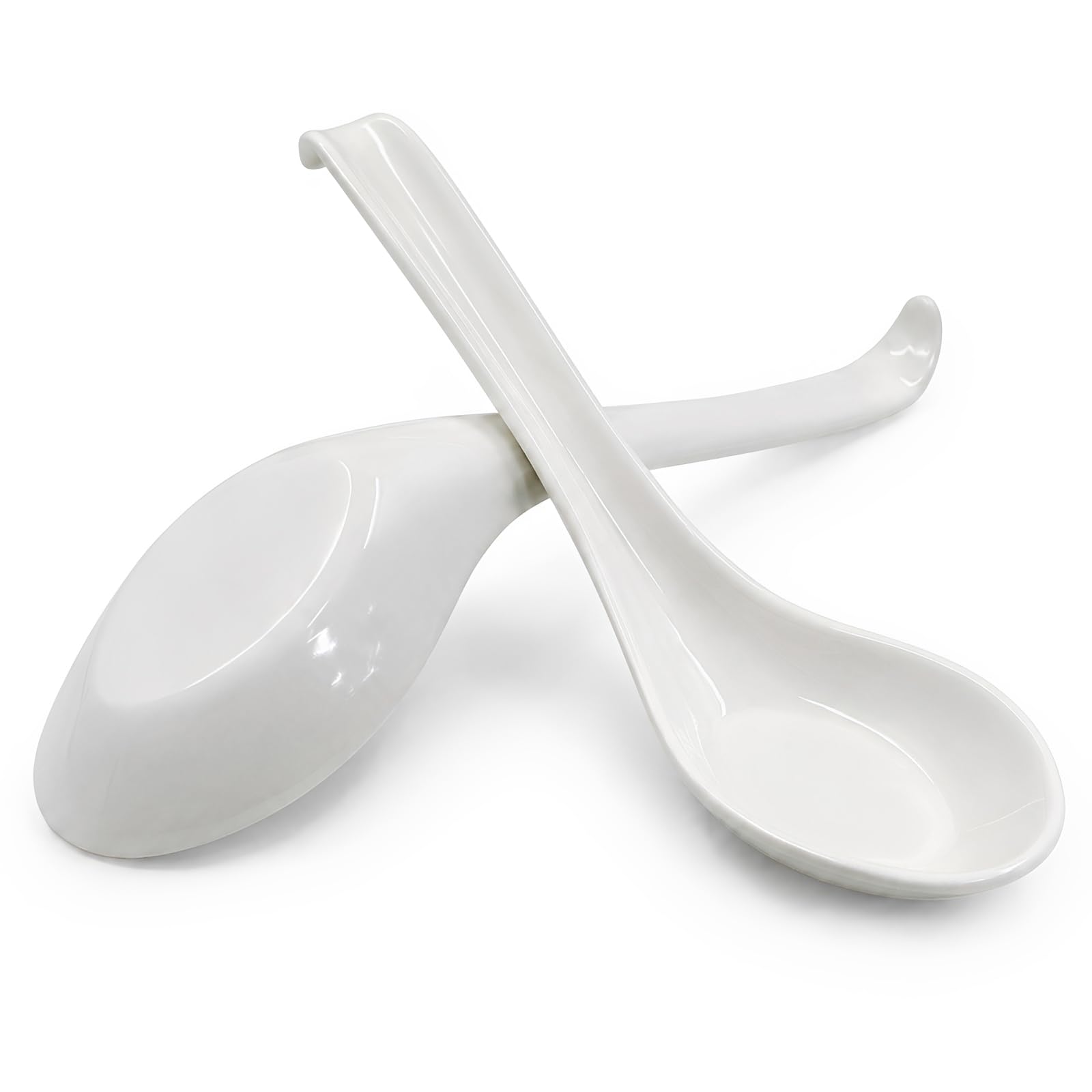 Asian Soup Spoons, 2PCS, White Melamine