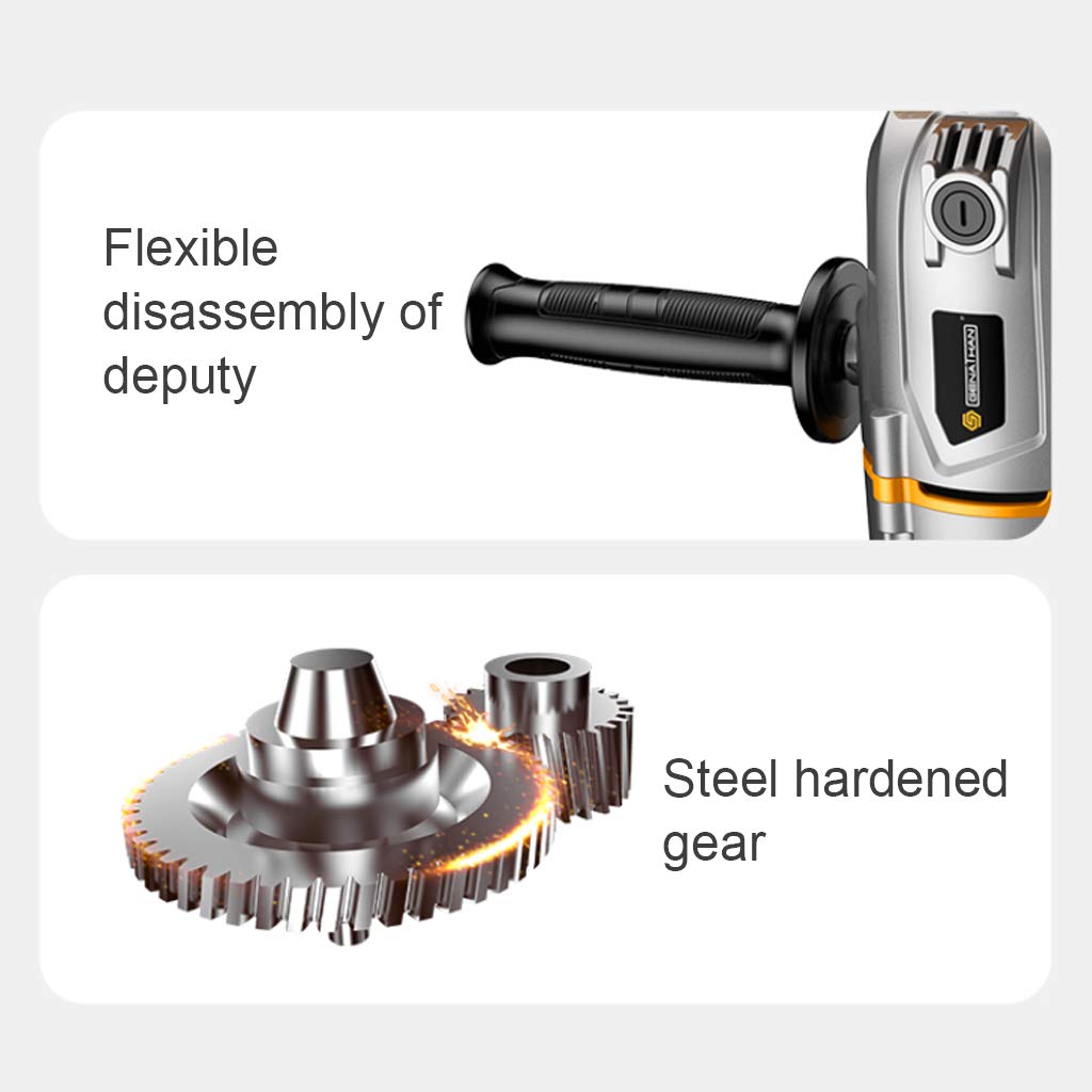 Mezclador de Cemento portátil, Mezclador de hormigón eléctrico portátil de 1200 W, Herramienta de Anillo de Paleta para Cemento, Yeso, lechada, Pintura, mortero Fino, Velocidad Ajustable