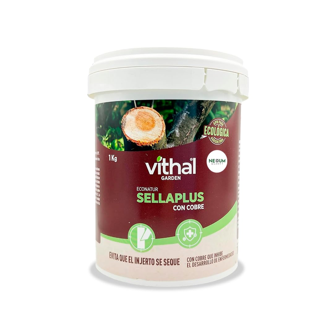 Pasta Cicatrizante Profesional 1 KG Ecológica | para Poda e Injertos | Eficaz Fijación Injertos, Cicatrización y Protección Heridas en Árboles, Frutales y Arbustos | Repara daños | SELLAPLUS