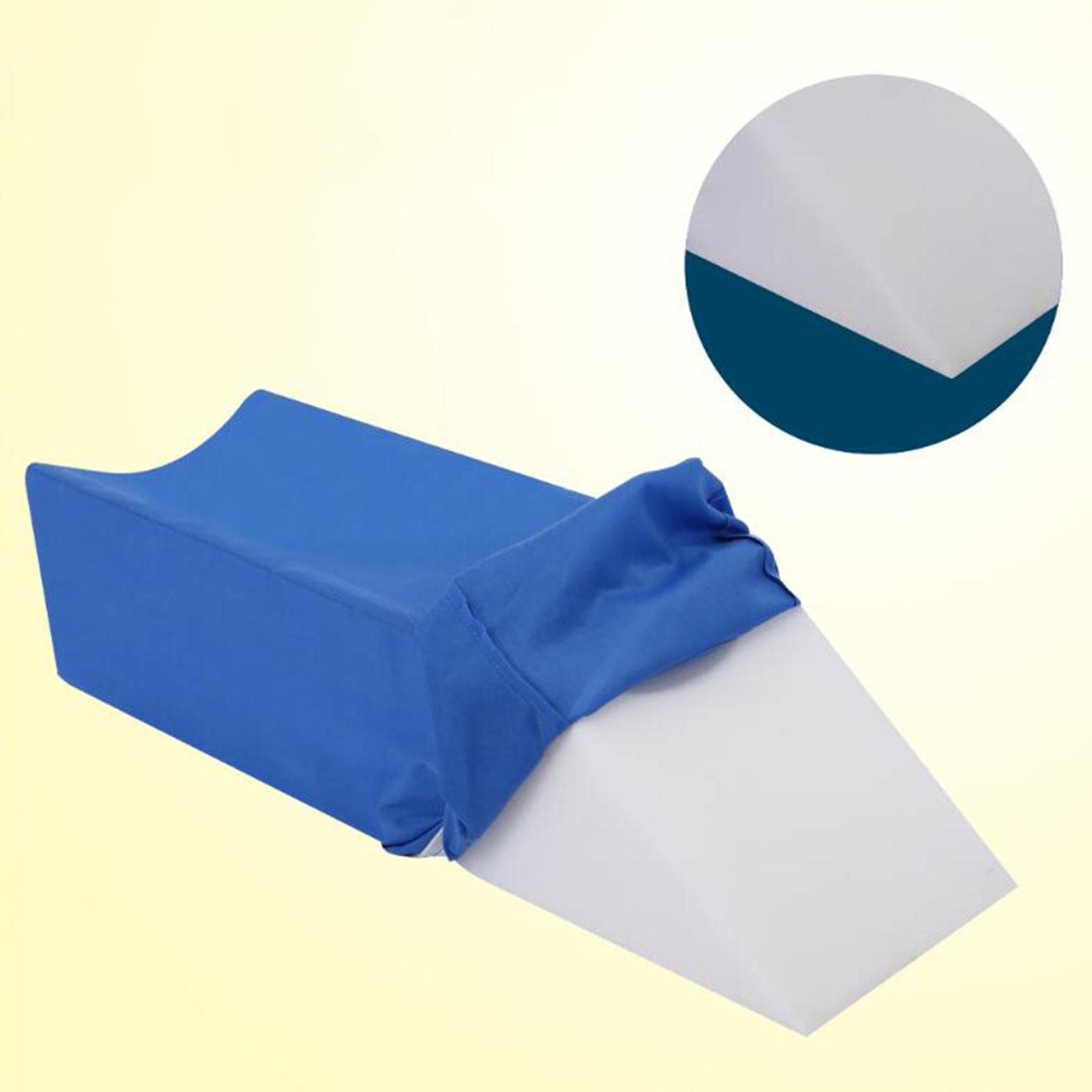 Cojín de Apoyo para Piernas, Cojín de Apoyo para Pies, Cojín de de Espuma, Soporte para Rodillas con Diseño Ergonómico Y Cremallera Oculta para R, Azul 65x20x15cm