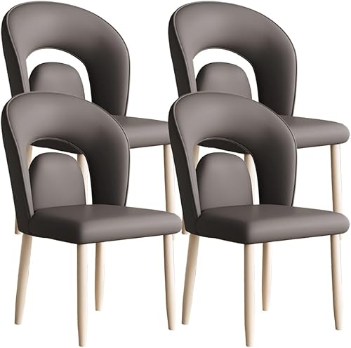 Miniatura 21 de YVYKFZD Leather Dining Chairs, Kitchen Chairs Set with Curved Back, Upholstered Dining Room Chair, Armless Comfy Side Chair, for Living Room,