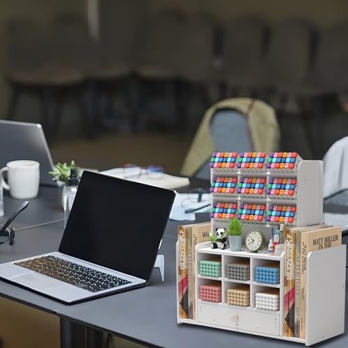 Rangement bureau plastique 15 compartiments porte-crayon maison - 6