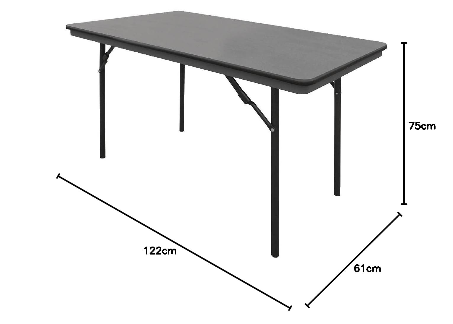 Bolero rechteckiger Klapptisch grau 122cm