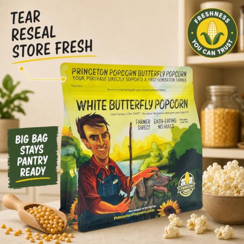 Princeton Popcorn Hulless Popcorn Kernels 2 lb, Baby White Butterfly Corn - image 7