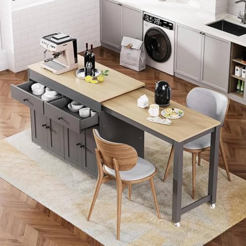 ‚Expandable Kitchen Island with Rolling Cart & Ample Storage ‚¨ 7...