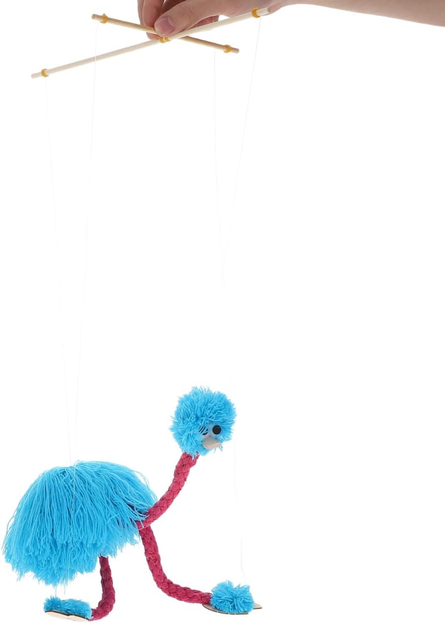 Kisangel Ostrich Marionette String Puppet Marionette Puppet Stuffies Plush Ostrich on Strings Kids s Clown Toy for Kids Adults
