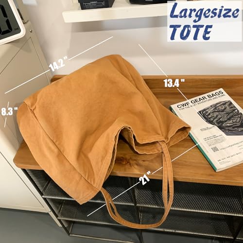 Image of Canvas Tote Bag for Women Large Hobo Shoulder Bag for Work Travel Casual Message Bag Tote Purse handbags