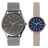 [スカーゲン]SKAGEN ペアウォッチ 収納BOX メンズ レディース メタル メッシュベルト グレー ネイビー 文字盤 SKW6553SKW2593 腕時計 [並行輸入品]
