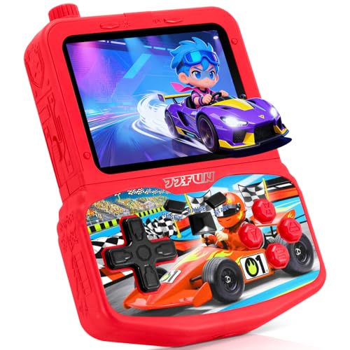 Consola de juegos de mano para niños con brillo ajustable y soporte integrado, 220 juegos retro precargados, pantalla IPS de 3.5 pulgadas, reproductor portátil Plug & Play, sin WiFi/anuncios, ideal