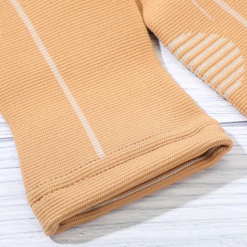 Image of Tarpop 1 Pair Ankle Brace for Kids Compression Ankle Sleeves Adjustable Foot Support Brace Elastic Guard for Children Boys Girls Sports Running Jogging Dance Fitness Gymnastics(Beige,Small)