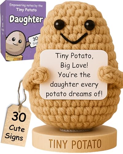 Got you a little something Daughter Gifts - Handmade Positive Crochet Potato Doll with 30 Signs - Birthday Gifts for Daughter, Bonus Step Child, Grown Adult Daughters Present