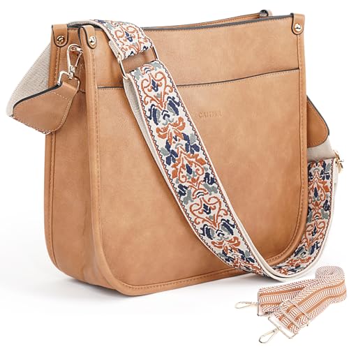Image of Crossbody Bag Women Vegan Leather Hobo Handbag Trendy Crossbody Shoulder Bag Purses For Women with 2 Adjustable Strap