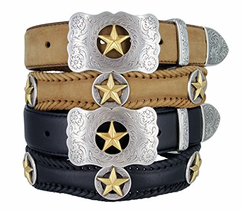 Gold Star Western Conchos Buckle Set Scalloped Belt 1 1/2" Wide2