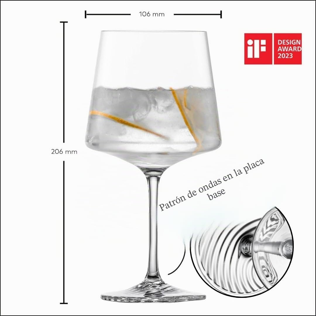 Zwiesel Glas Gin Tonic 123385 Echo - Juego de 4 vasos de cristal tritán para Gin Tonic, aptos para lavavajillas, fabricados en Alemania