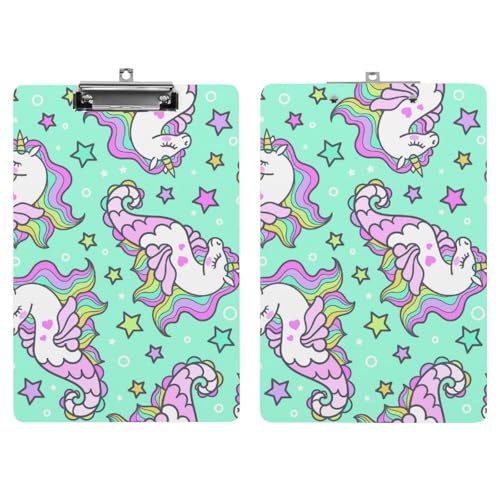 Planchette porte document hippocampe licorne A4 pour écrire debout sans table - 7