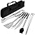 RJ Legend BBQ Grill Tools Set - 9-Piece Stainless Steel with Carrying Case - Perfect Grilling Gift for Men, Dad, Husband - Tongs, Spatula, Fork, Knife, Skewers
