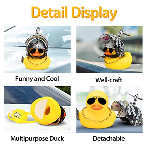 Image of wonuu Rubber Duck Car Ornaments, Squeeze Duck Dashboard Decorations Bicycle Decor for Cycling Motorcycle & Bicycle Accessories Decorations (Digital Camo-L&G)