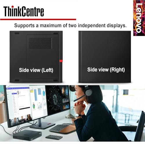 Image of Lenovo ThinkCentre Micro Desktop, 8GB DDR4 RAM, 512GB SSD Drive, AMD Processor & Graphics, Dual-Display Support, Wi-Fi, Bluetooth, USB, RJ-45, Windows 11 Pro, Business-Grade, Home-Friendly