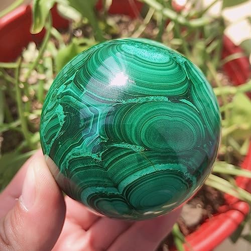 Boule de malachite et quartz cristal 6cm pour décoration de maison