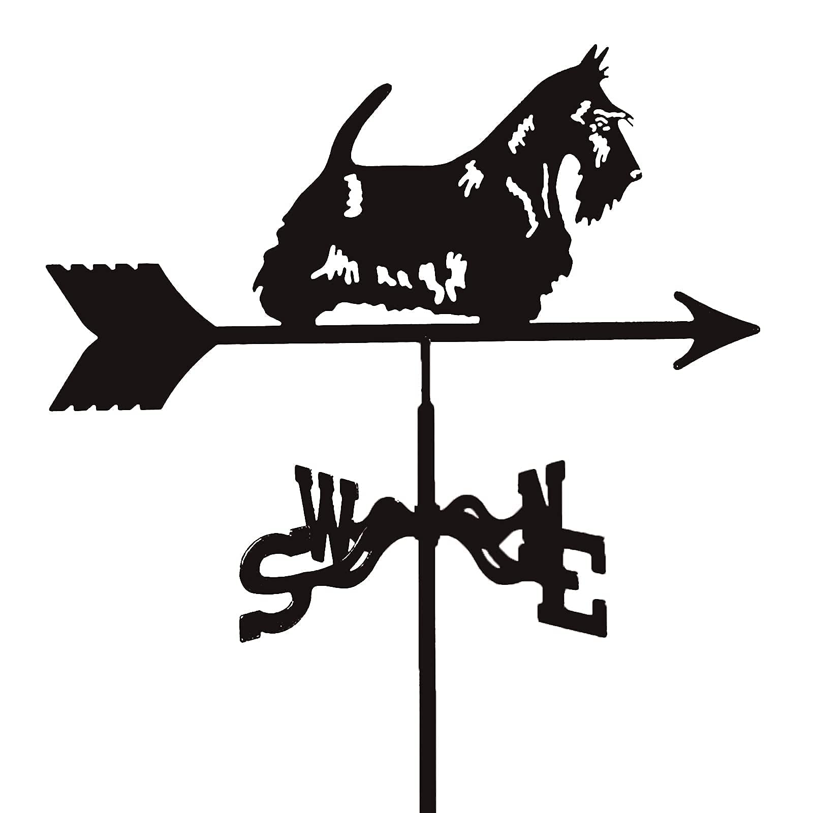 TAXXII Decoration Weathervane Windblown Metal Weather Vane with Wind Direction Indicator,Outdoor Bracket Weathercock,Measuring Tool Garden Courtyard