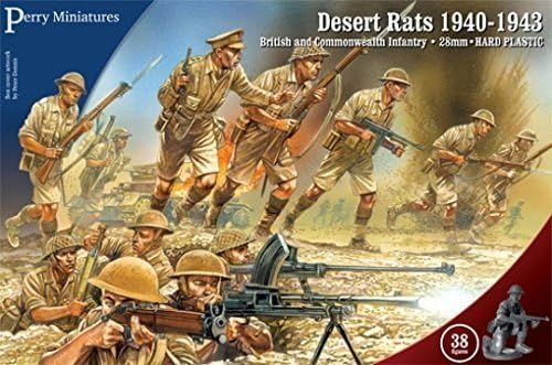 Perry Miniatures 8th Army Desert Rats WW2 1940-43 28mm Hard Plastic 38 Figures by Perry Miniatures