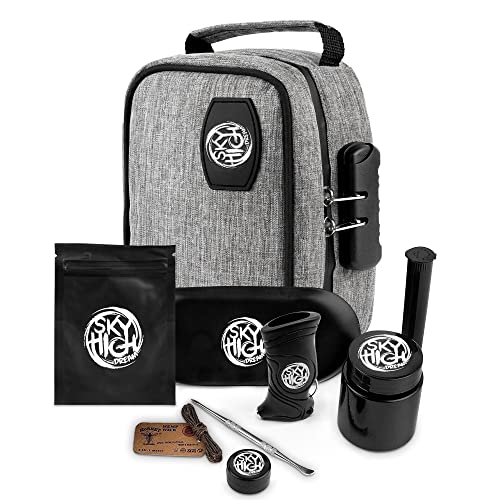 Sky High Stash Pouch -Lock, Grinder, Silicone Jar,...