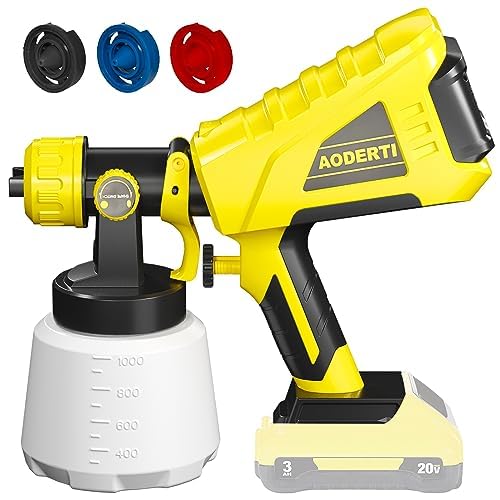 AODERTI Cordless Paint Sprayer Compatiable with DEWALT 20V Max Battery,HVLP Electric Tools Spray Gun,Paint Sprayers Home Interior and Exterior/Furniture/Cabinets/Walls/Fence/Ceiling (Tool Only)