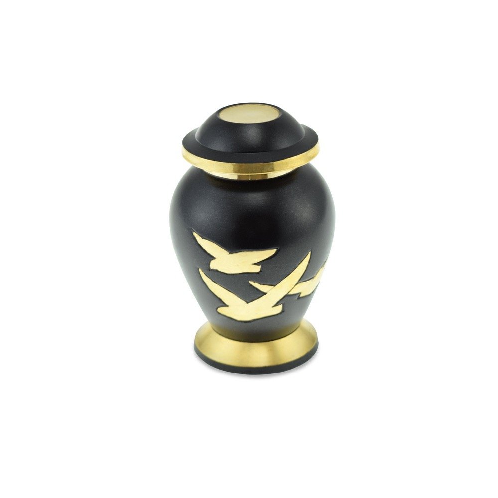 Cherished Urns Going Home Adult Cremation Keepsake Urn in Black & Bronze Matt