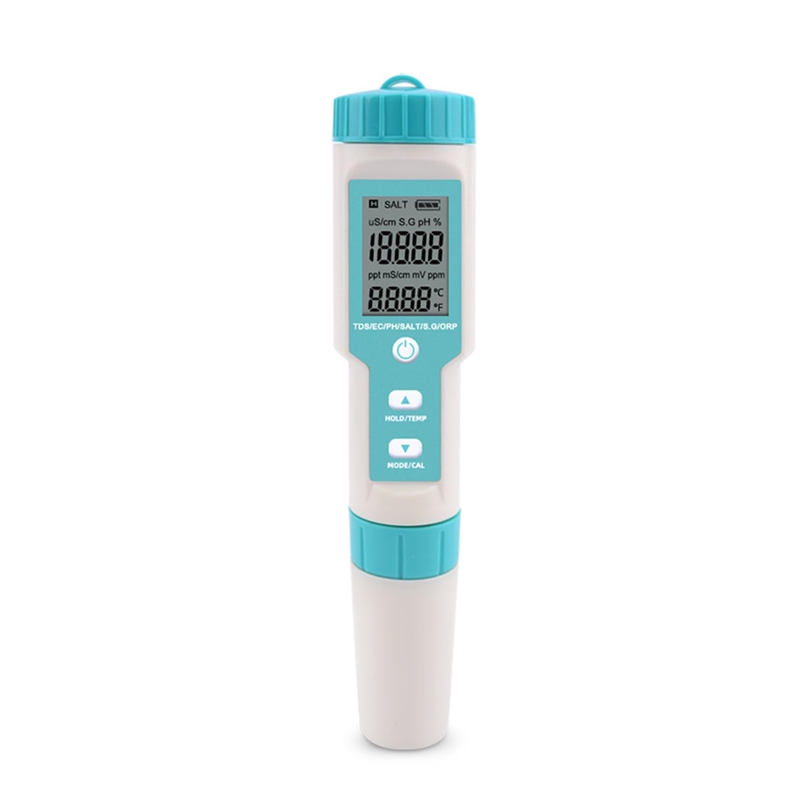7 en 1 PH/TDS/EC/ORP/salinité/S. G/compteur de température C-600 testeur qualité l'eau for potable, ph-mètre d'aquarium, Testeur précis(No Backlight)